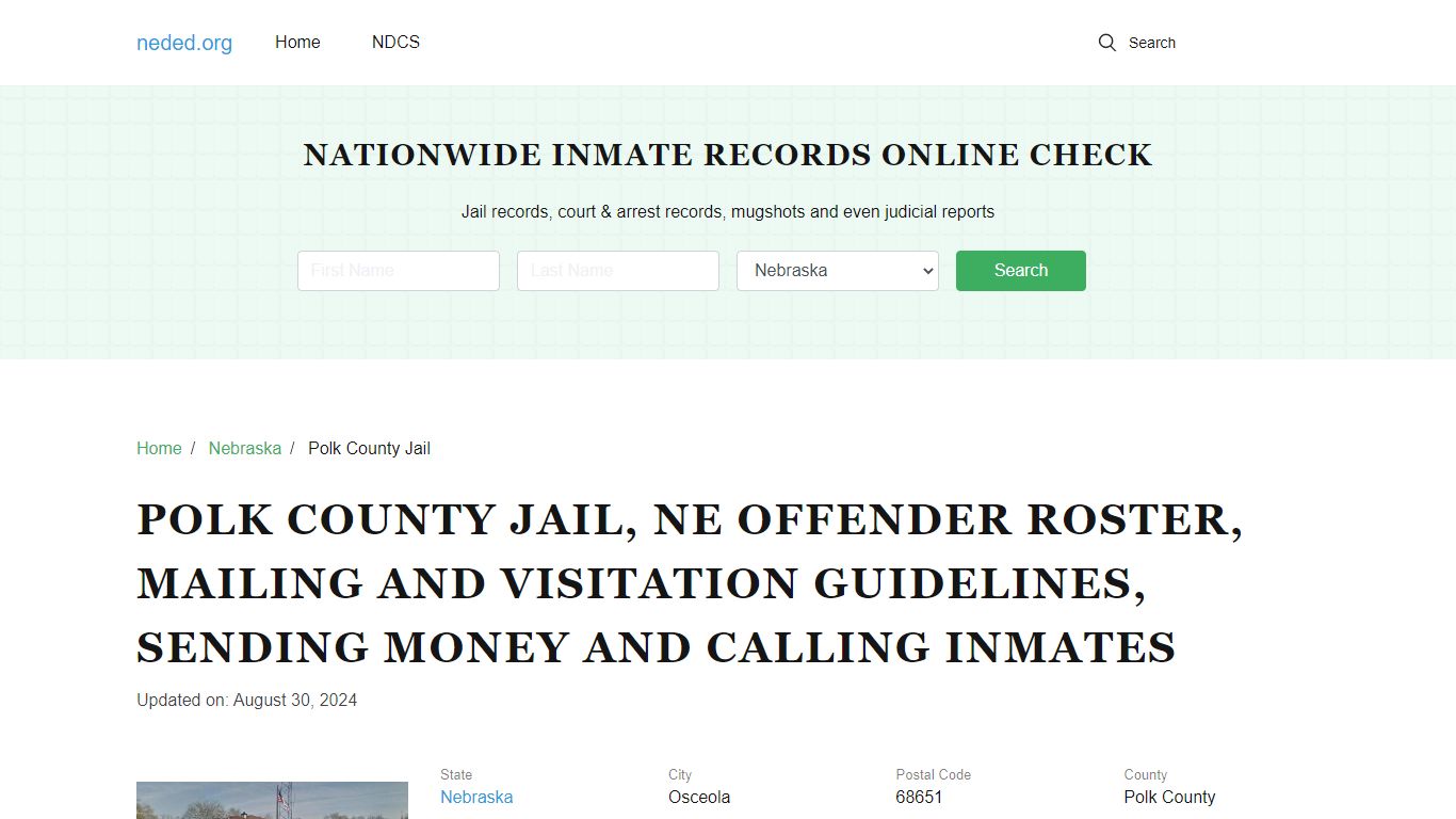 Polk County Jail, NE: Inmate Search, Visitation & Contact Info