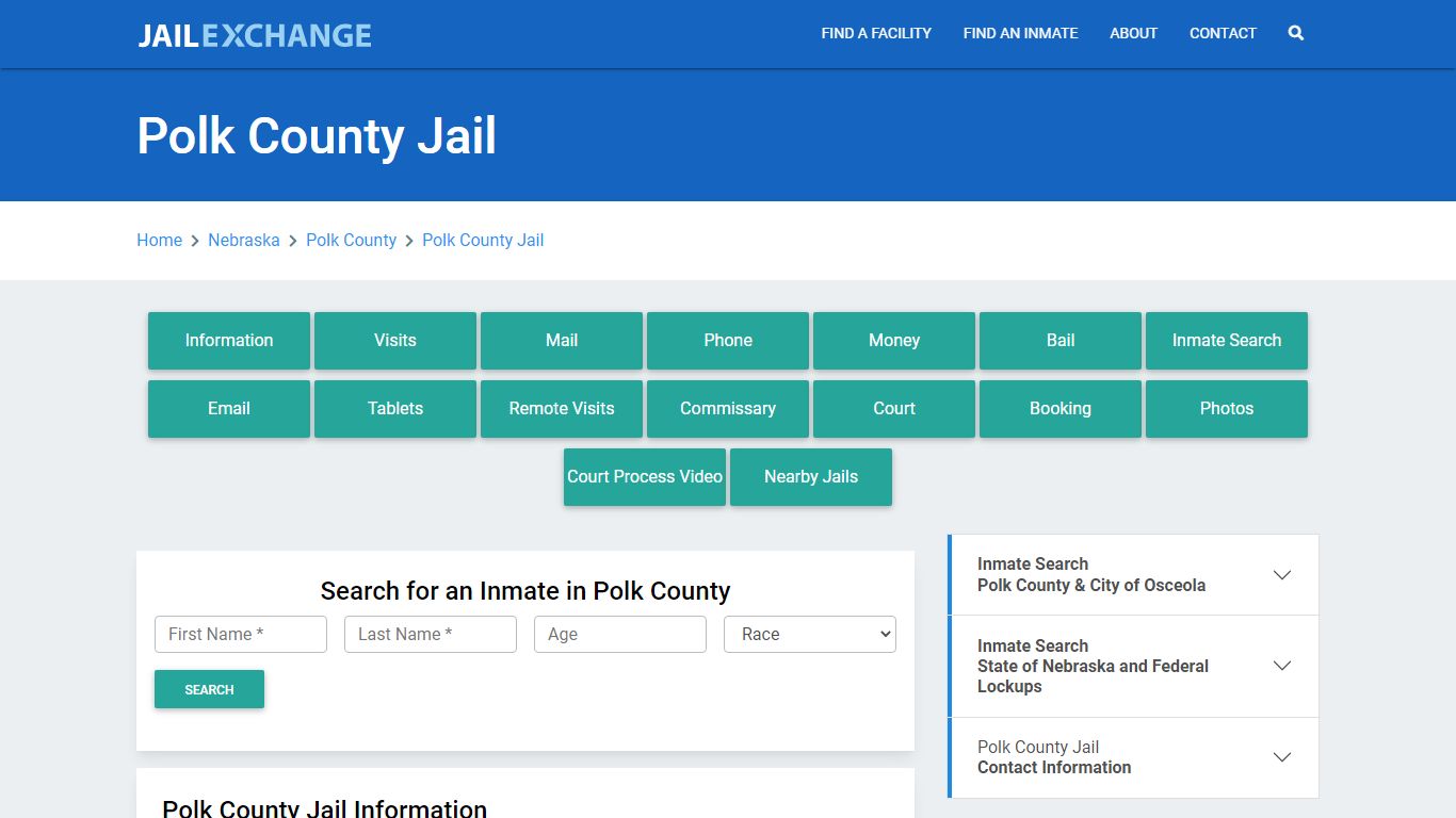 Polk County Jail Roster Lookup, NE, Inmate Search - Jail Exchange